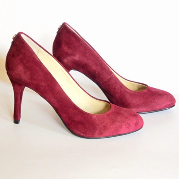 Michael Kors Red Wine Suede Leather 3 Inch Heels US Size 5 Never Worn - Picture 2 of 10